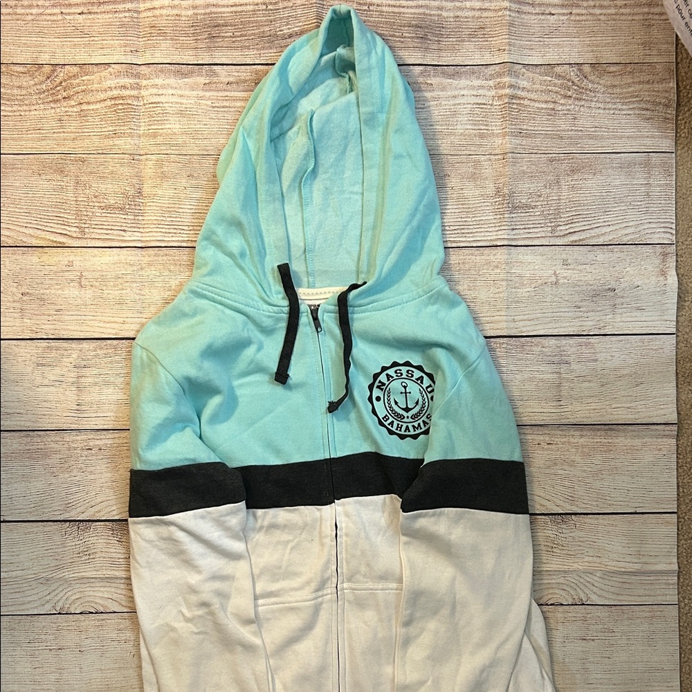 Exist Mint & Cream Hoodie with Black Accents - Picture 1 of 3